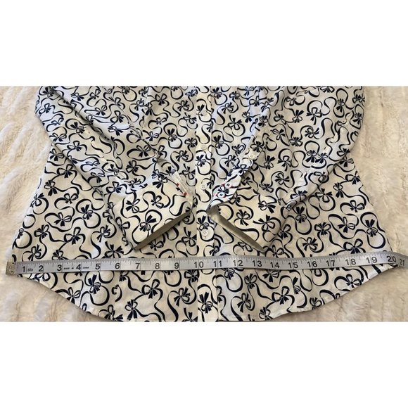 Talbots Wrinkle-Resistant Blouse Ribbon Pattern Cotton Blend Women's Size 8 - Picture 13 of 15